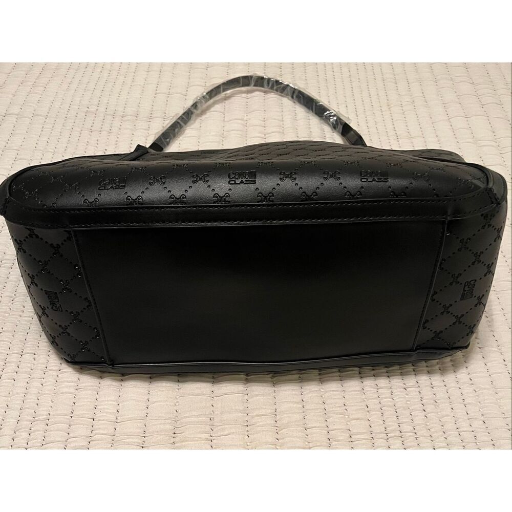 Cavalli Sandra Shopper Tote Bag – Black Deboss Logo, Large Carryall, NWT - Picture 5 of 6